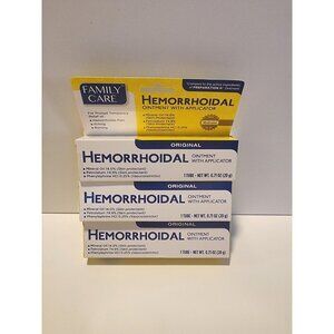 Family Care Hemorrhoidal Ointment with Applicator, Pain, Itching, Burning, 3pk